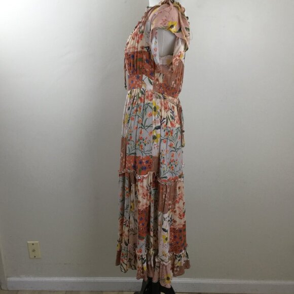 Mainstrip Tiered Rayon Maxi Dress m - Picture 4 of 9